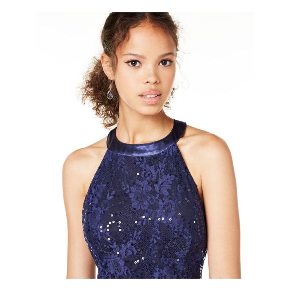JUMP Womens Sheath Above The Knee Dress Navy Sleeveless Party Juniors 15\16 - Picture 3 of 4